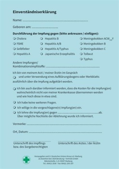 Deutsches Grunes Kreuz Einverstandniserklarung Reiseimpfungen Deutsches Grunes Kreuz Einverstandniserklarung Reiseimpfungen