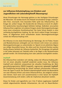20 Aufklärungsbogen Influenza Lebendimpfstoff Nr. 11b