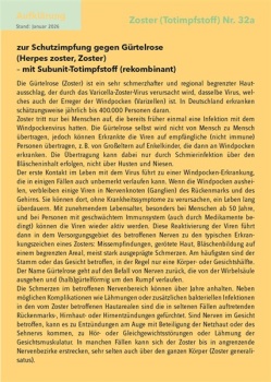20 Aufklärungsbogen Zoster (Totimpfstoff) Nr. 32a