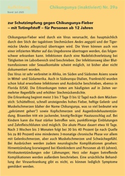 20 Aufklärungsbogen Chikungunya (Totimpfstoff) Nr. 39a