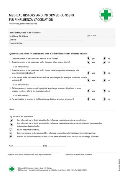 Interaktive Anamnese-Einwilligung Influenza-Impfstoffe (EN)