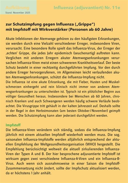 20 Aufklärungsbogen Influenza (adjuvantiert) Nr. 11e
