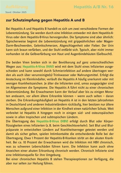 20 Aufklärungsbogen Hepatitis A/B Nr. 16