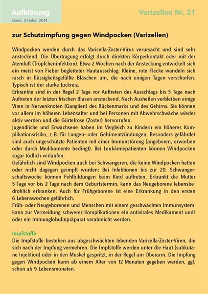 20 Aufklärungsbogen Varizellen Nr. 21