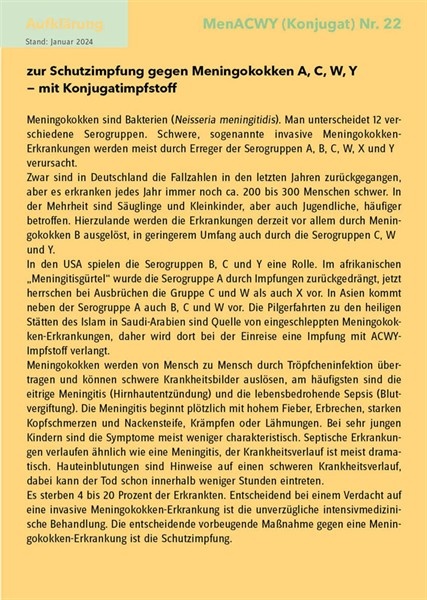 20 Aufklärungsbogen Men Konjugat (4-fach) Nr. 22
