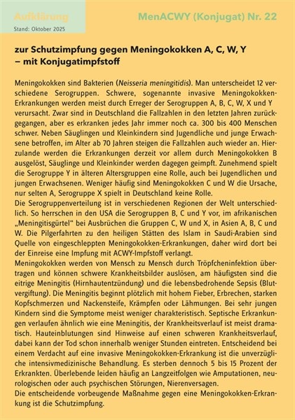 20 Aufklärungsbogen Men Konjugat (4-fach) Nr. 22