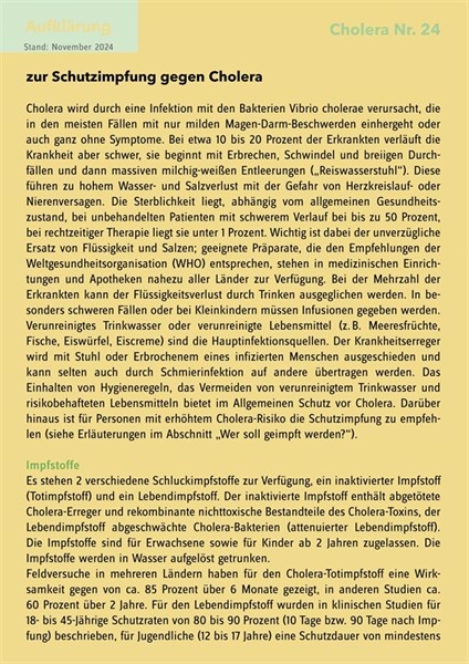 20 Aufklärungsbogen Cholera Nr. 24