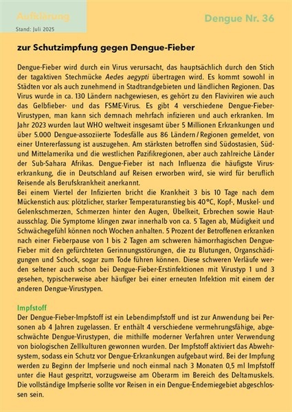 20 Aufklärungsbogen Dengue-Fieber Nr. 36