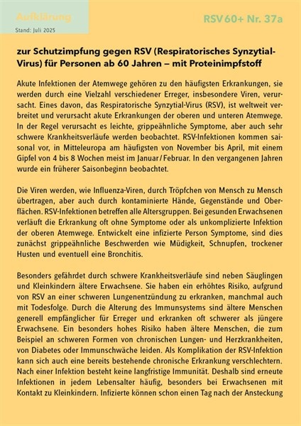 20 Aufklärungsbogen RSV 60+ Nr. 37a