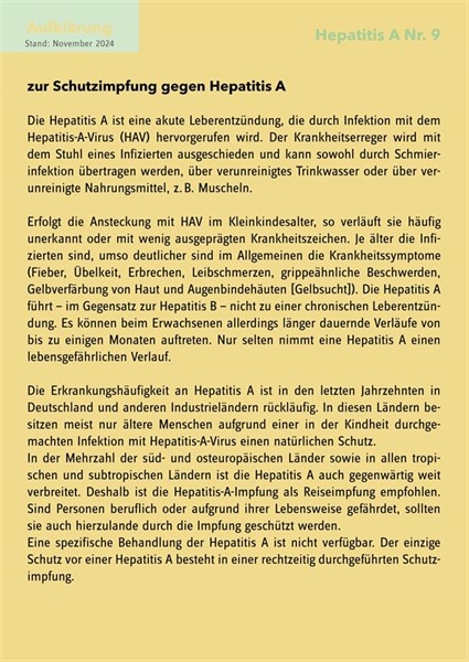 20 Aufklärungsbogen Hepatitis A Nr. 9